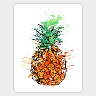 Splash Pineapple Watercolor Sticker